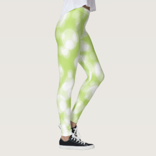 Green Glitter Faux Folie Bokeh Leggings