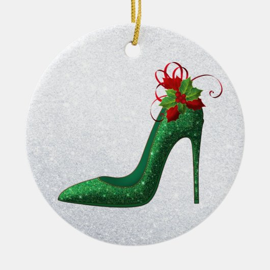 Green Glitter Heels Ornament (Voorkant)