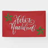 Green Glitter Kerstster Spandoek (Horizontaal)