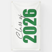 Green Glitter Klasse van 2026 Spandoek (Verticaal)