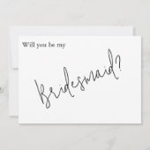 Green Glitter Minimal Script Bruidsmeisje Voorstel Kaart (Achterkant)