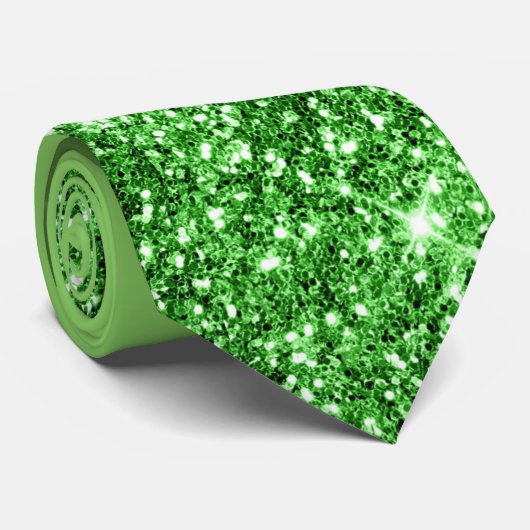 Green Glitter Necktie Stropdas (Opgerold)