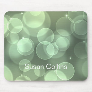 Green Glitter Personalized Girly Muismat