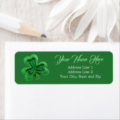 Green Glitter Shamrock Adres Etiket (Insitu)