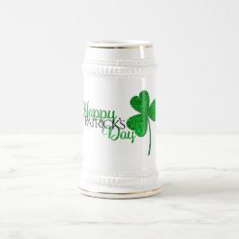 Green Glitter Shamrock Happy St Patrick's Day Bierpul
