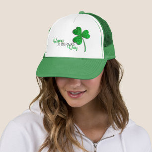 Green Glitter Shamrock Happy St Patrick's Day Trucker Pet