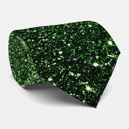 Green Glitter Stropdas (Opgerold)