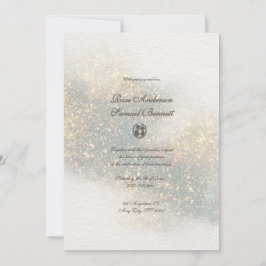 Green Glitter Waterverf Vormen bruiloft Kaart