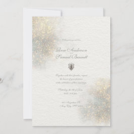 Green Glitter Waterverf Vormen bruiloft Kaart