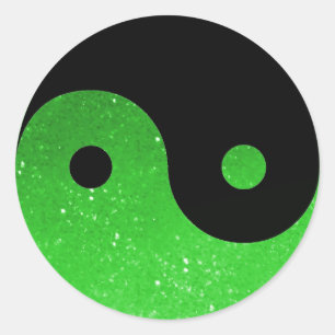 Green Glitz Kijk Yin Yang Stickers