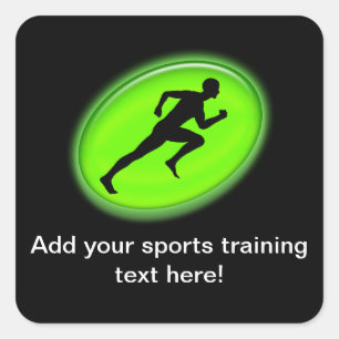 Green Glow Fitness Logo Vierkante Sticker