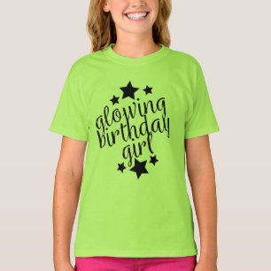 Green Glow Party Birthday - Girls Ruffle T-Shirt