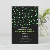 Green Glowars Invitations de fête d'anniversaire (Debout devant)