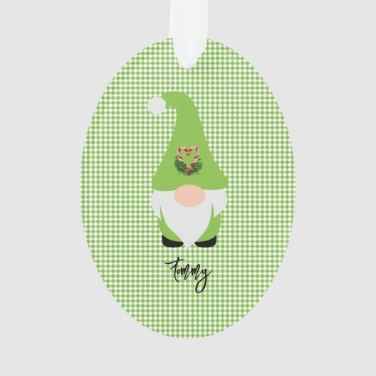 Green Gnome Checker NOM Année Fun de Noël (dos)