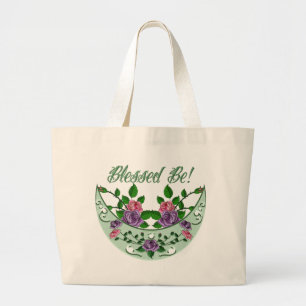 Green Goddess Upright Crescent Grote Tote Bag