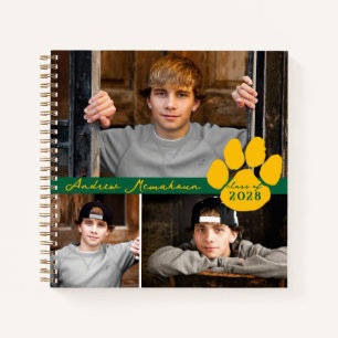 Green & Gold 3 Photo Paw Afstuderen Guestbook Notitieboek