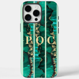 Green Gold Abstract Monogram Hoesje-Mate iPhone 16 Pro Max Hoesje