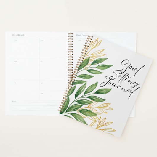 Green Gold Aesthetic Goal Setting Journal Planner (Display)