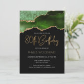 Green Gold Agate 80e verjaardag Kaart (Staand voorkant)