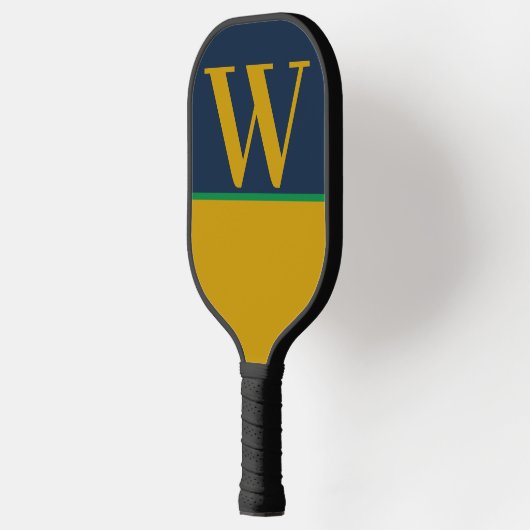 Green Gold Blue College Monogram Pickleball Paddle (Links)