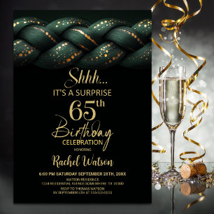 Green Gold Braid Surprise 65e verjaardagsfeestje Kaart
