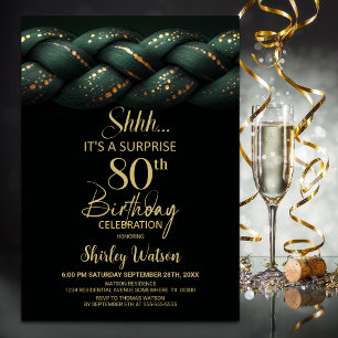 Green Gold Braid Surprise 80ste verjaardagsfeestje Kaart