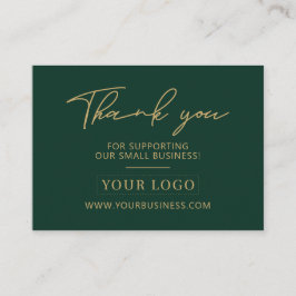 Green & Gold Business Logo Packaging Bedankt Visitekaartje