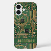 Green Gold Circuit Board Personalized  Case-Mate iPhone Case (Achterkant)