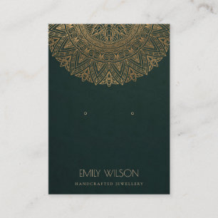 GREEN GOLD CLASSIC  MANDALA EARRING DISPLAY VISITEKAARTJE