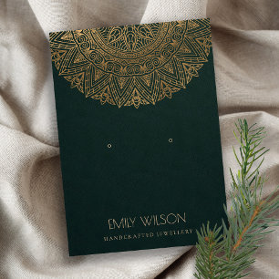GREEN GOLD CLASSIC  MANDALA EARRING DISPLAY VISITEKAARTJE