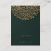 GREEN GOLD CLASSIC  MANDALA KETTING DISPLAY VISITEKAARTJE (Achterkant)