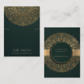 GREEN GOLD CLASSIC  MANDALA KETTING DISPLAY VISITEKAARTJE (Voorkant / Achterkant)