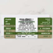 Green|Gold Concert Ticket Grad Party Invitation (Devant)