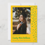 Green Gold Confetti Graduation Faire-part (Devant)