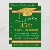 Green Gold Custom, 45th Class Reunion-uitnodiginge Kaart (Voorkant / Achterkant)