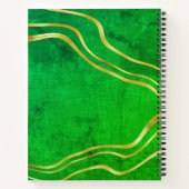 Green Gold Custom Name Modern Sketchbook Notitieboek (Achterkant)