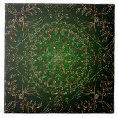 Green Gold Decorative Ceramic Tile Tegeltje (Voorkant)