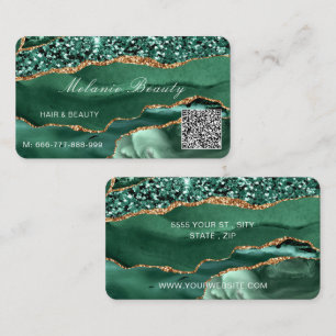 Green Gold Emerald Carte de visite avec votre code