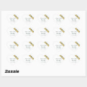 Green, Gold en White, Damask Favor Sticker (Vel)