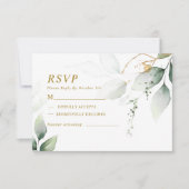 Green & Gold Eucalyptus VAR 1 Mariage RSVP (Devant)