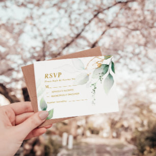 Green & Gold Eucalyptus VAR 1 Mariage RSVP
