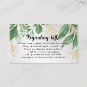 Green Gold Feuilles cartes de fonds de lune de mie (Devant)