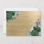 Green Gold Floral 50e Carte de remerciements d'ann (Devant)