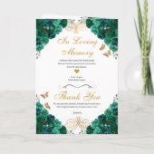 Green & Gold Floral Tiara Quinceanera Programme (Dos)