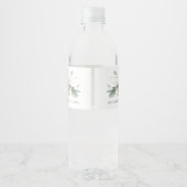 Green Gold Foliage Croix Baptême Étiquette de vin (Dos)