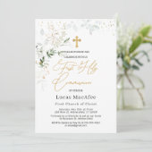 Green Gold Foliage Cross First Community Kaart (Staand voorkant)