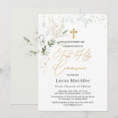 Green Gold Foliage Cross First Community Kaart (Voorkant / Achterkant)