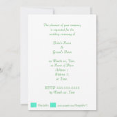Green & Gold fusionne les invitations de mariage (Dos)