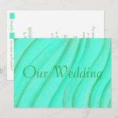 Green & Gold fusionne les invitations de mariage (Devant / Derrière)