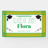 Green Gold Geometric Graduation Party Spandoek (Horizontaal)